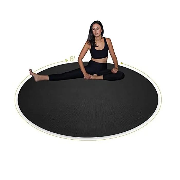 6FT Round PVC Yoga Mat 180cm Large Exercise Mat High Density 6mm PVC Exercise Equipment